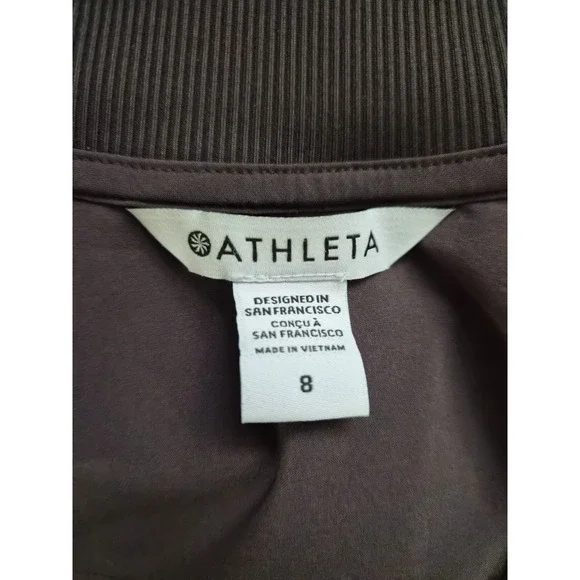 Athleta Brooklyn Utility Jumpsuit Shale Brown Cargo Pocket Ankle Jogger Sz 8 - Picture 9 of 9